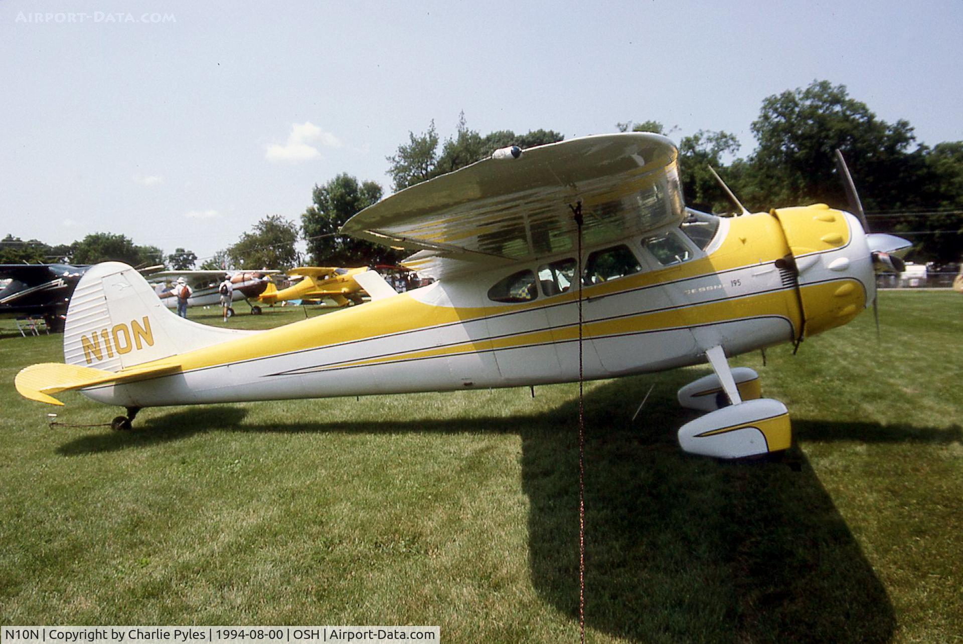 N10N, 1951 Cessna 195A C/N 7657, tied down