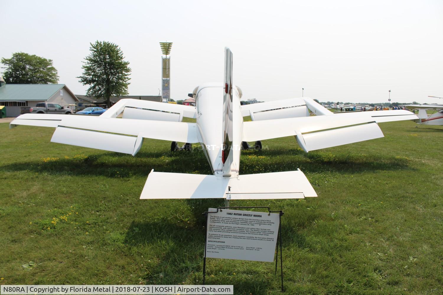 N80RA, 1984 Rutan Model 72 Grizzly C/N 001, Air Venture 2018