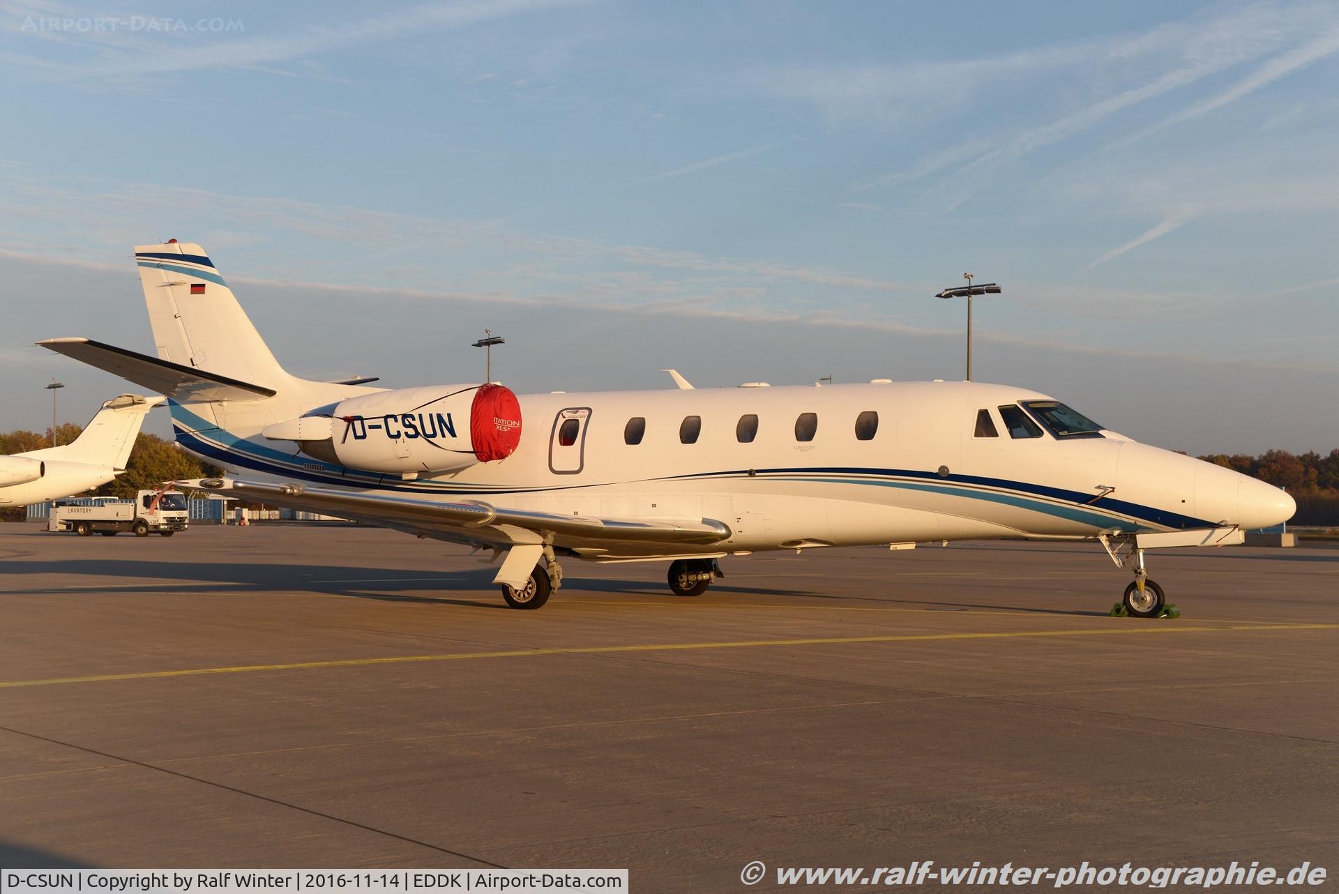 D-CSUN, 2012 Cessna 560 Citation XLS+ C/N 560-6102, Cessna 560XL Citation XLS+ - AHO Air Hamburg Private Jets - 560-6102 - D-CSUN - 14.11.2016 - CGN