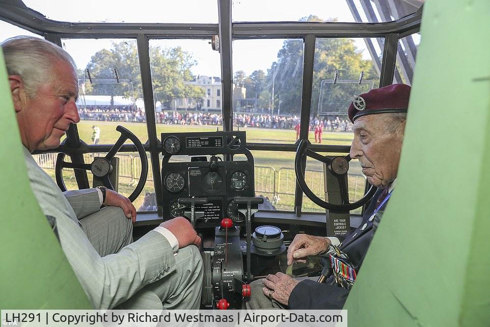LH291, Airspeed AS.51 Horsa I C/N BAPC279, Prince of Wales and Frank Ashleigh in cockpit LH291 
Commemorations 75 years Market Garden at Oosterbeek 2020