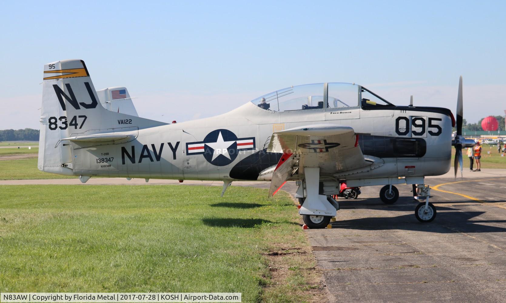 N83AW, North American T-28B Trojan C/N 200-418 (138347), Air Venture 2017