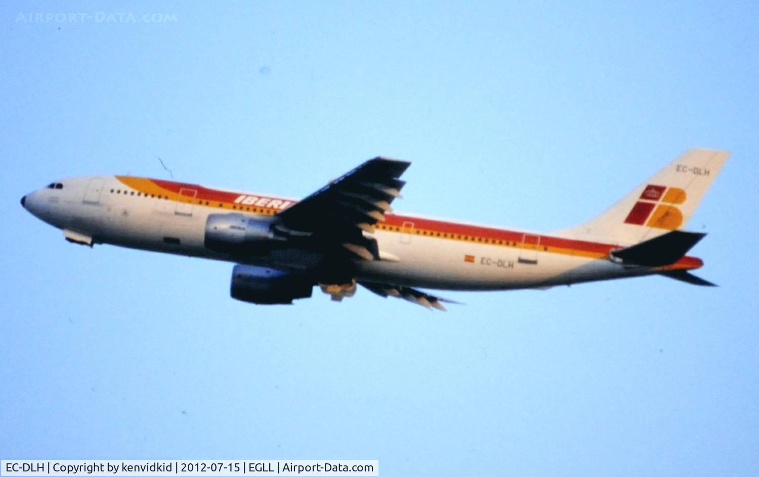 EC-DLH, 1981 Airbus A300B4-120 C/N 136, Departing London Heathrow circa 1982.