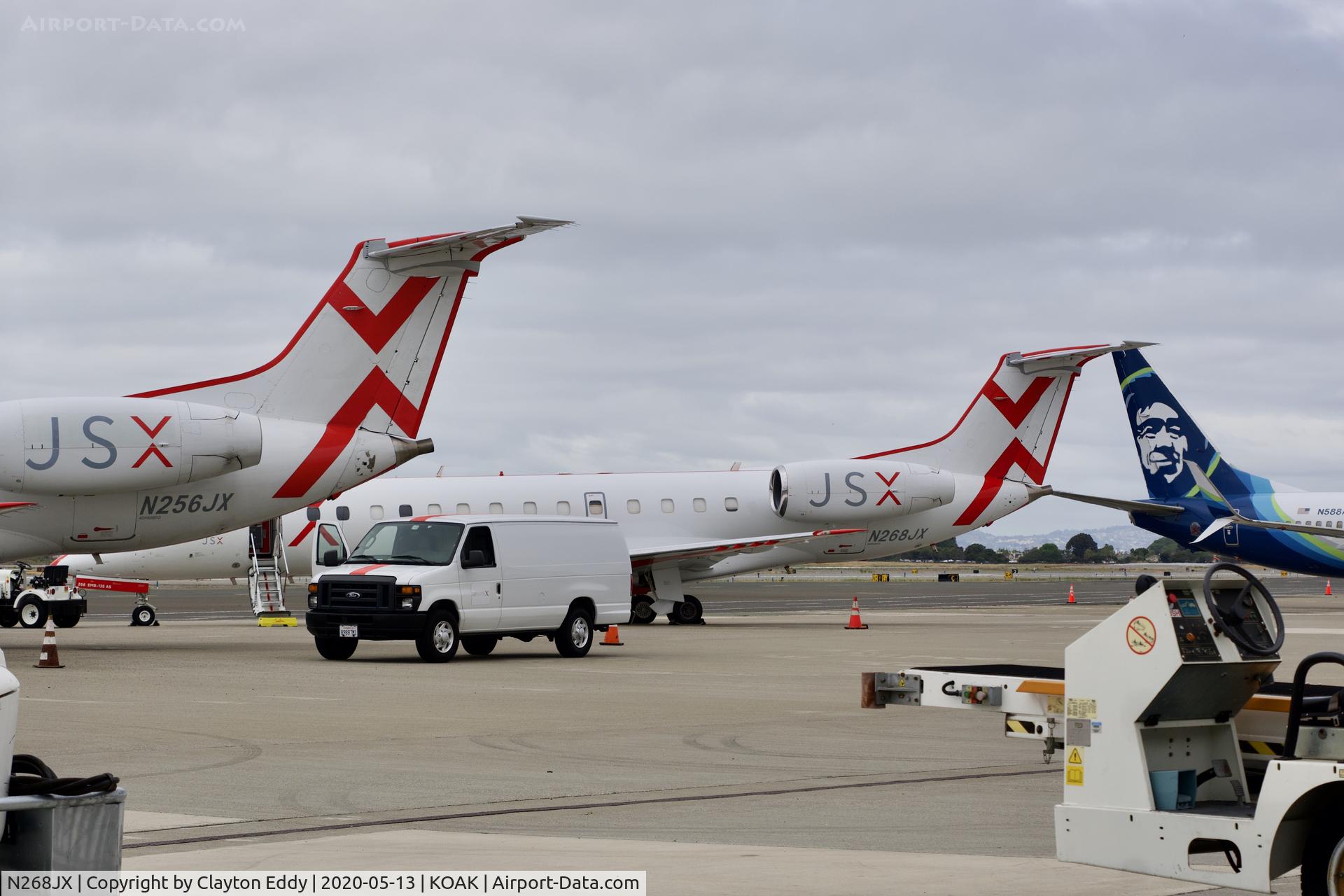 N268JX, 2001 Embraer ERJ-135ER (EMB-135ER) C/N 145499, Parked due to virus. North Field Oakland Airport 2020.