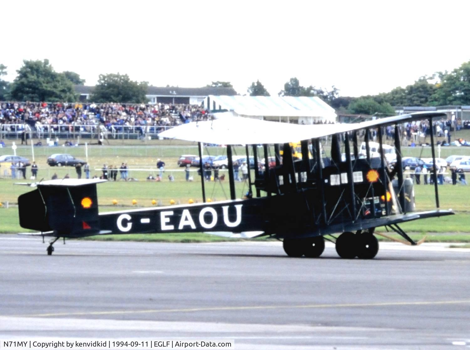 N71MY, 1994 Vickers FB-27A Vimy (replica) C/N 01, Vimy replica at the 1994 Farnborough Air Show.
