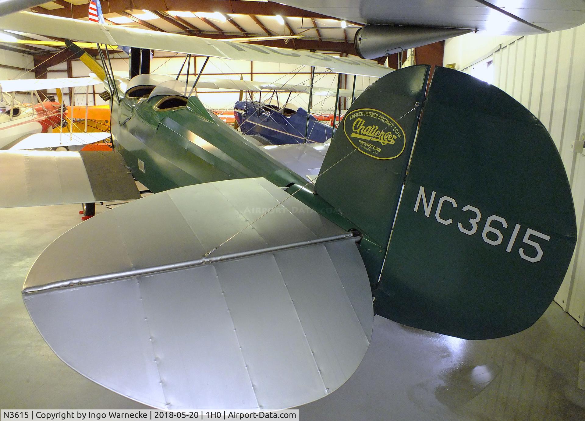 N3615, 1927 Fairchild KR-31 C/N 119, Kreider-Reisner C-2 Challenger (Fairchild KR-31) at the Aircraft Restoration Museum at Creve Coeur airfield, Maryland Heights MO