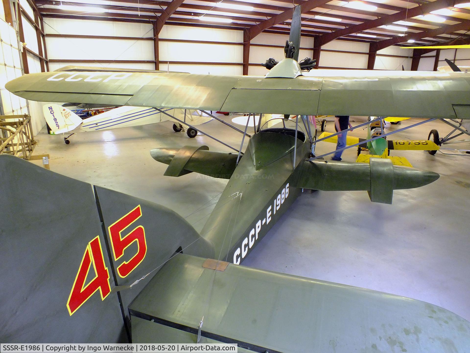 SSSR-E1986, 1986 Shavrov / Egorievsk aviation technical college SH-2 replica C/N unknown_sssr-e1986, Shavrov / Egorievsk aviation technical college SH-2 replica at the Aircraft Restoration Museum at Creve Coeur airfield, Maryland Heights MO