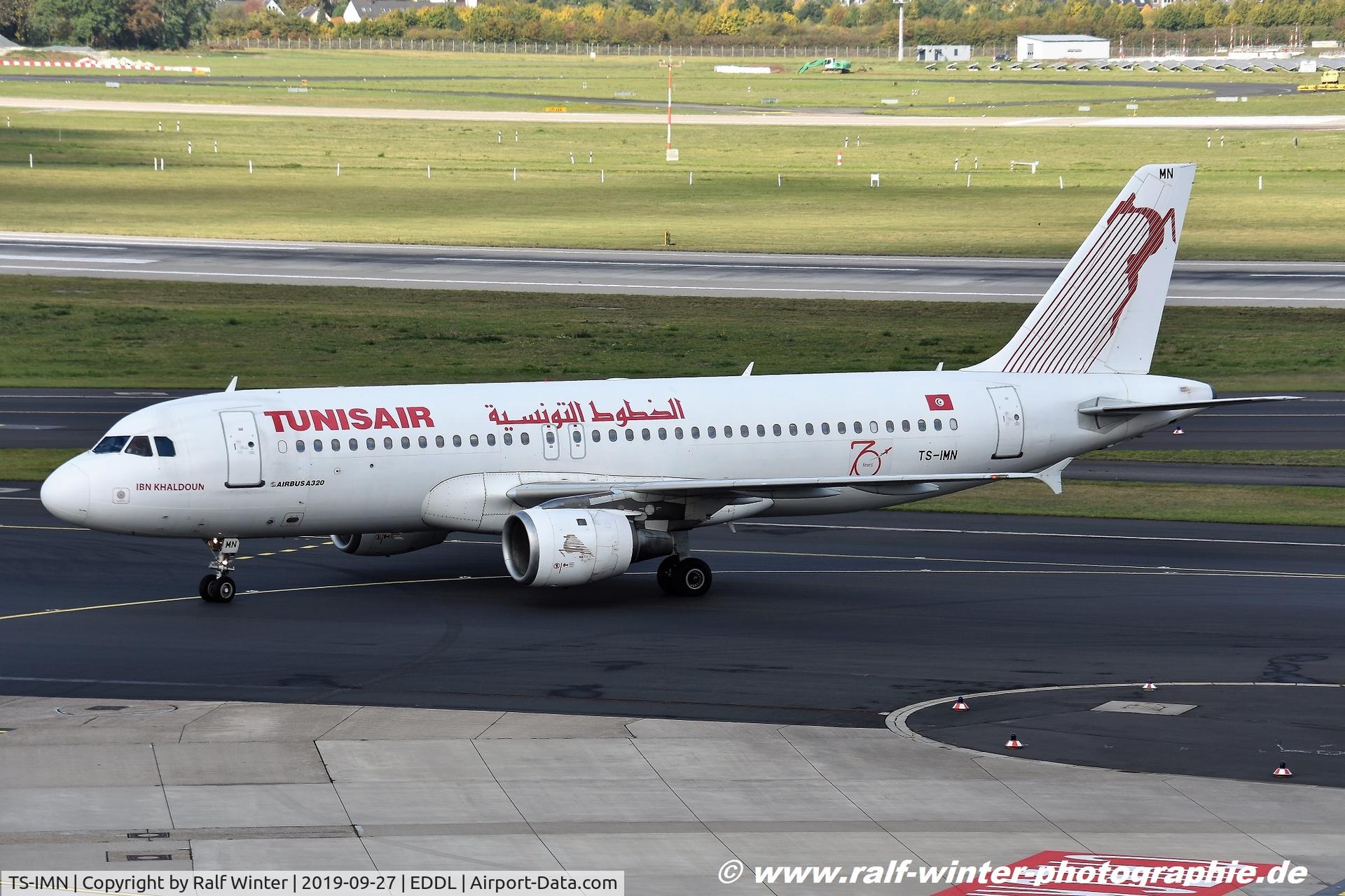TS-IMN, 2000 Airbus A320-211 C/N 1187, Airbus A320-211 - TU TAR Tunisair '70' 'Ibn Khaldoun' - 1187 - TS-IMN - 27.09.2019 - DUS
