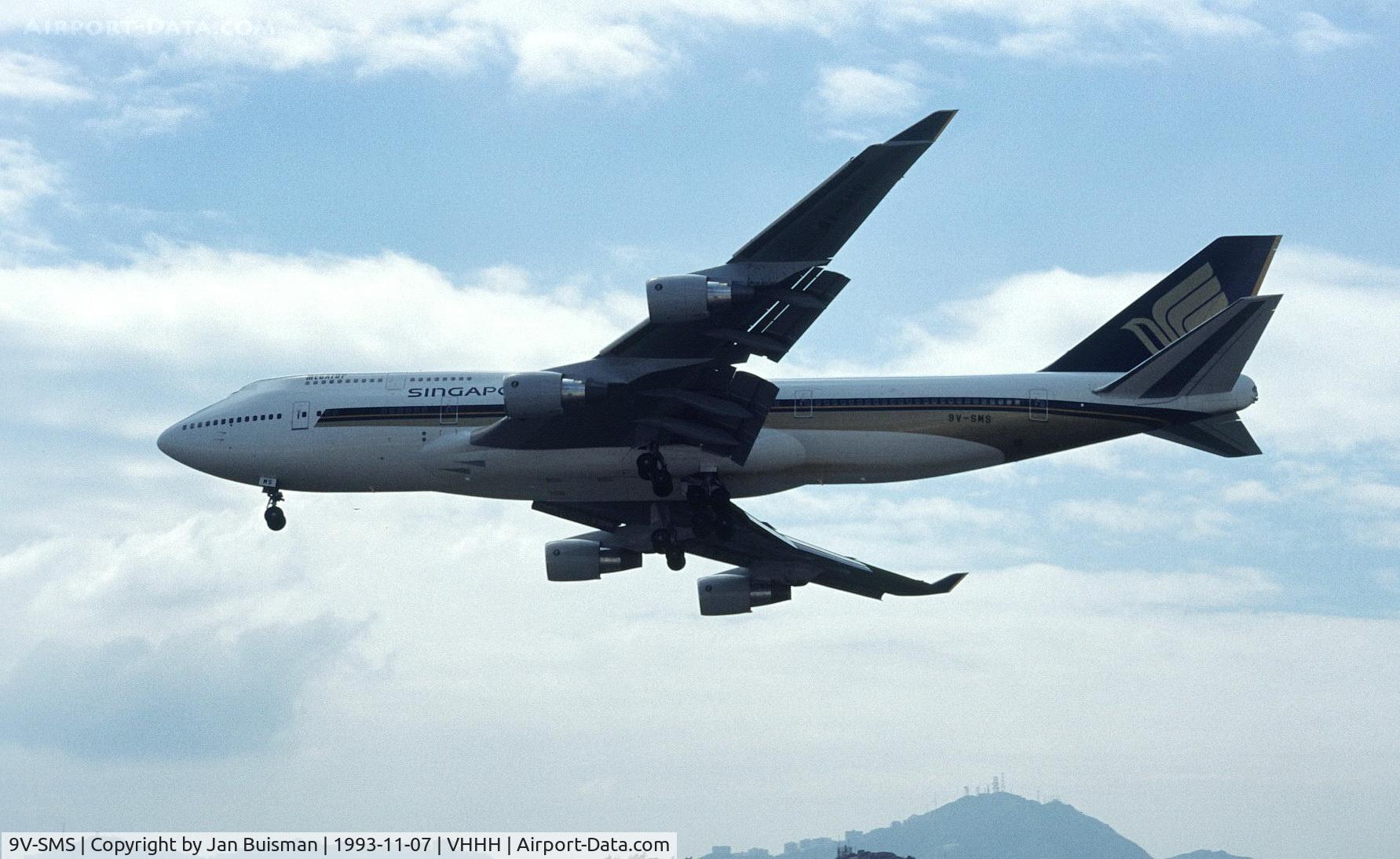 9V-SMS, 1993 Boeing 747-412 C/N 27134, Singapore Airlines (Kai Tak airport)