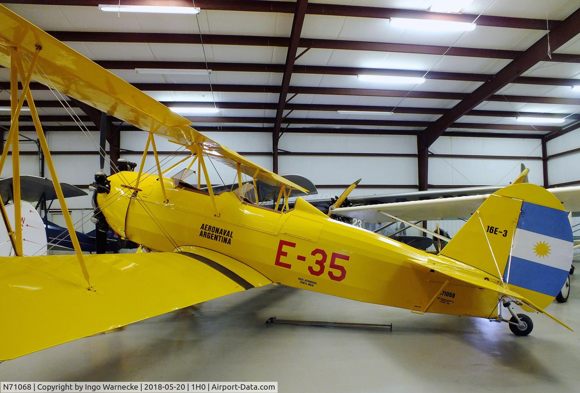 N71068, 1936 Curtiss-Wright Travel Air 16-E C/N 3548, Curtiss-Wright CW-16E (Travel Air 16-E) at the Aircraft Restoration Museum at Creve Coeur airfield, Maryland Heights MO