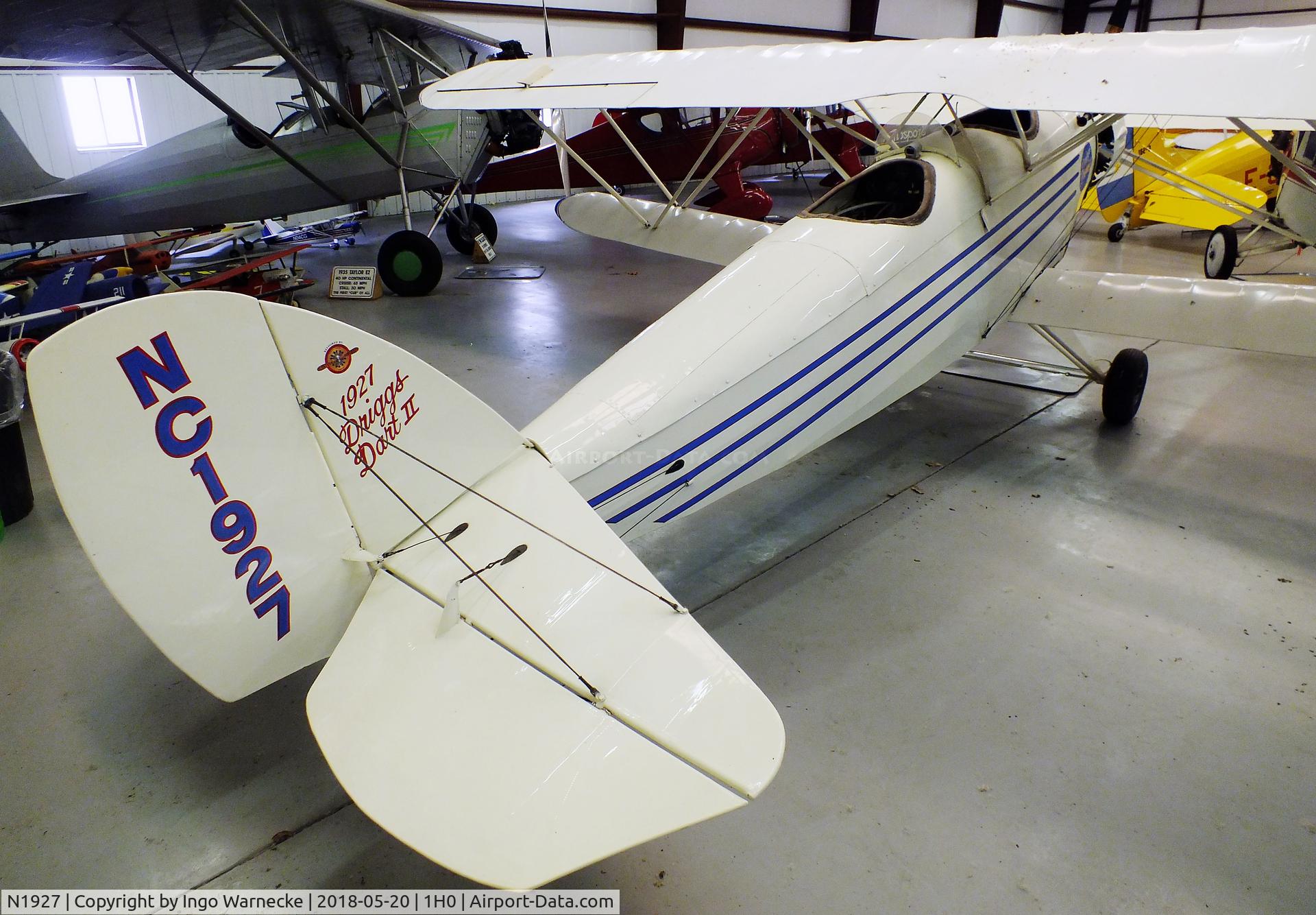 N1927, 1927 Driggs Dart II C/N 6, Driggs Dart II at the Aircraft Restoration Museum at Creve Coeur airfield, Maryland Heights MO
