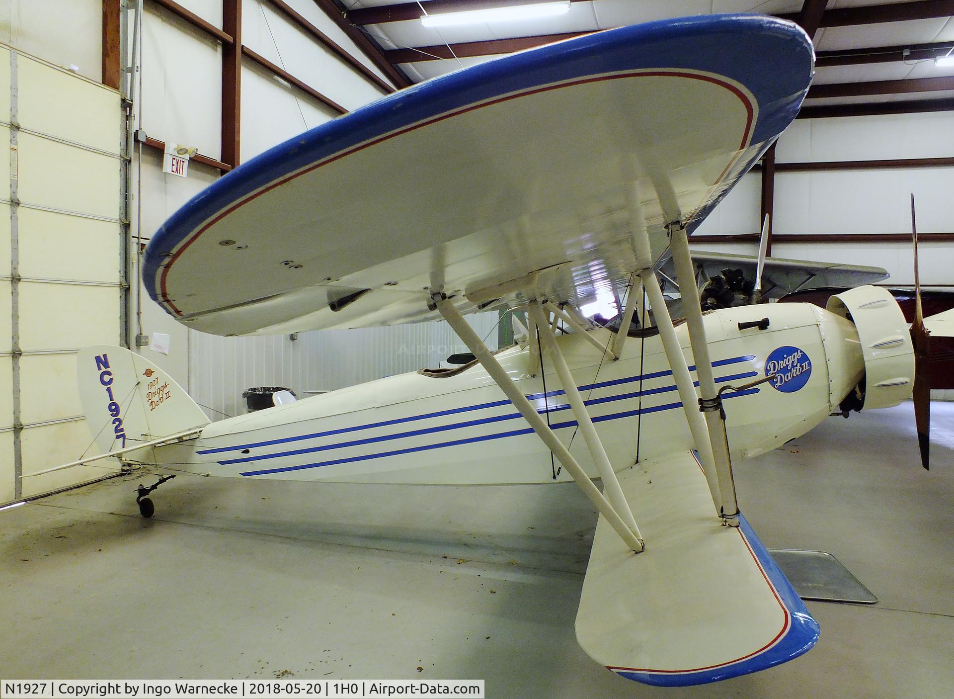 N1927, 1927 Driggs Dart II C/N 6, Driggs Dart II at the Aircraft Restoration Museum at Creve Coeur airfield, Maryland Heights MO