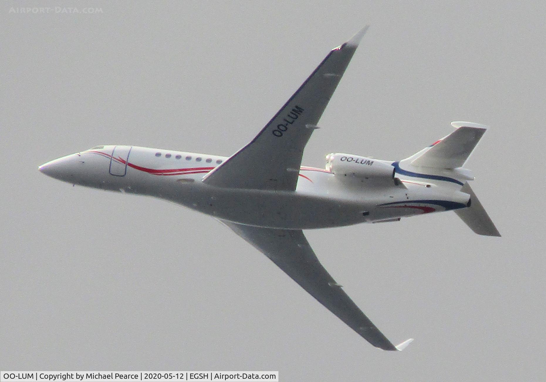 OO-LUM, 2007 Dassault Falcon 7X C/N 004, Departing to Newquay (NQY) after a short visit.