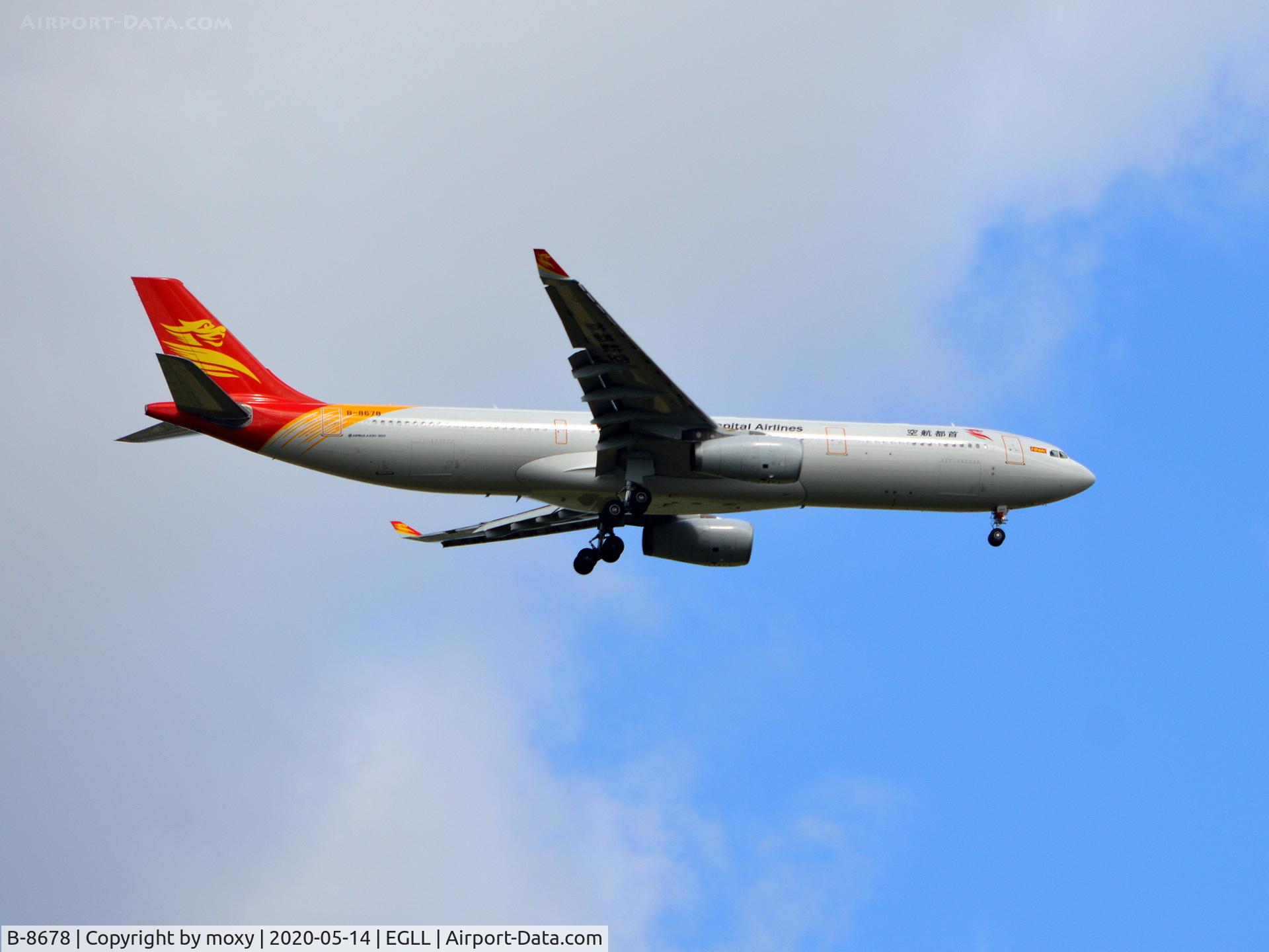 B-8678, 2016 Airbus A330-343 C/N 1753, Airbus A330-343 on finals to London Heathrow.