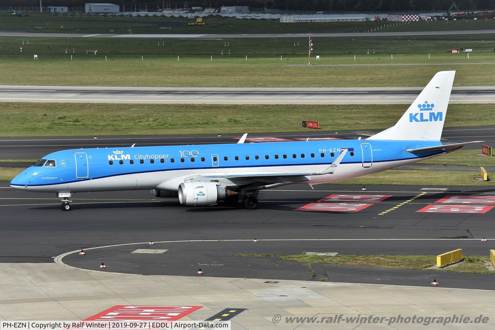PH-EZN, 2010 Embraer 190LR (ERJ-190-100LR) C/N 19000342, Embraer ERJ-190STD 190-100 - WA KLC KLM Cityhopper - 19000342 - PH-EZN - 27.09.2019 - DUS