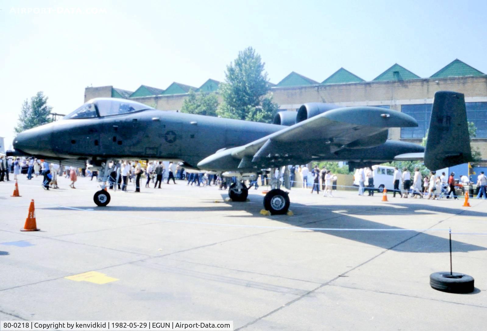 80-0218, 1980 Fairchild Republic A-10C Thunderbolt II C/N A10-0568, At the 1982 Mildenhall Air Fete.