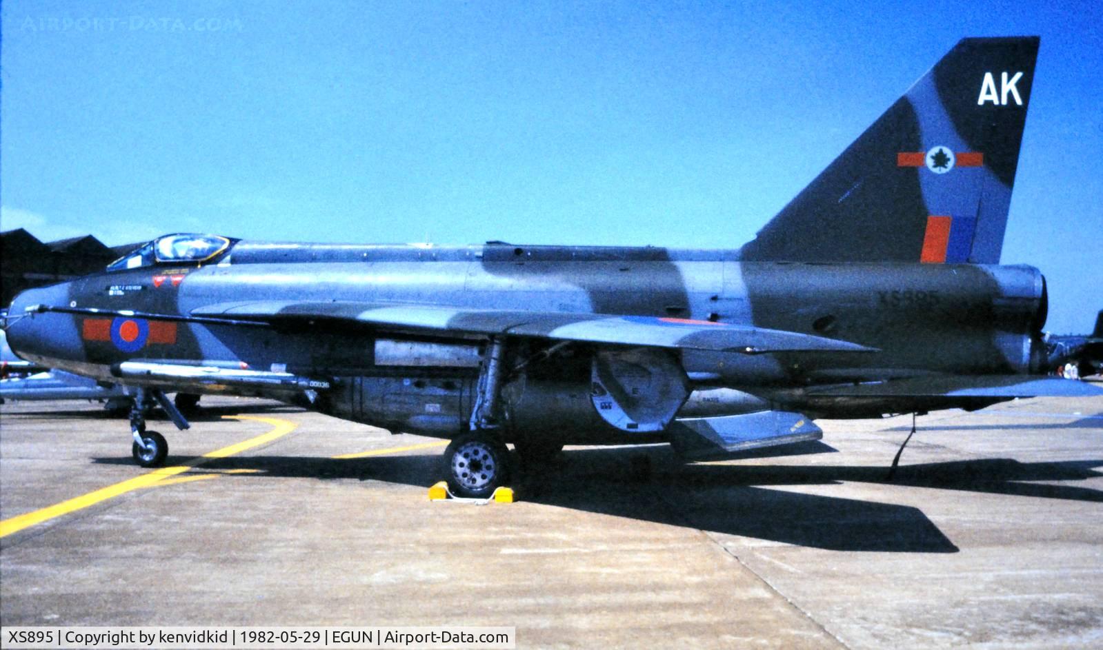 XS895, 1966 English Electric Lightning F.6 C/N 95241, At the 1982 Mildenhall Air Fete.