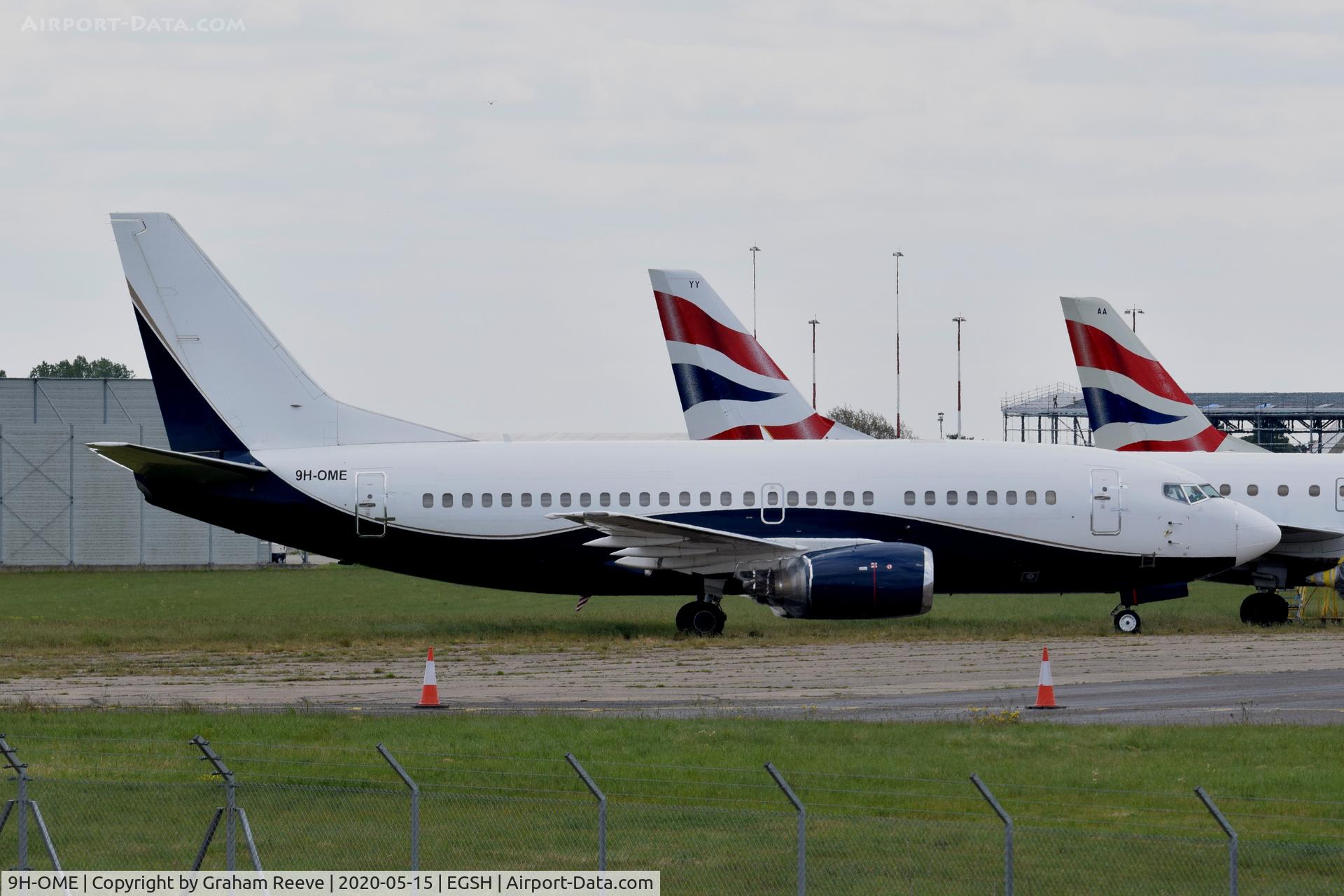 9H-OME, 1991 Boeing 737-505 C/N 24274, In storage at Norwich.