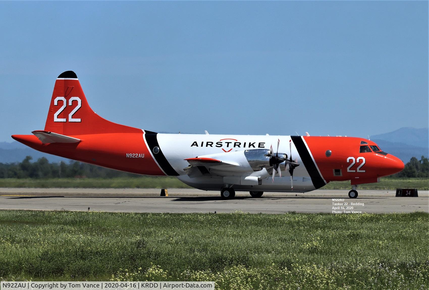 N922AU, Lockheed P-3A Orion C/N 185-5100 (151387), refurbished Tanker 22 at Redding on a proving flight from McClellan