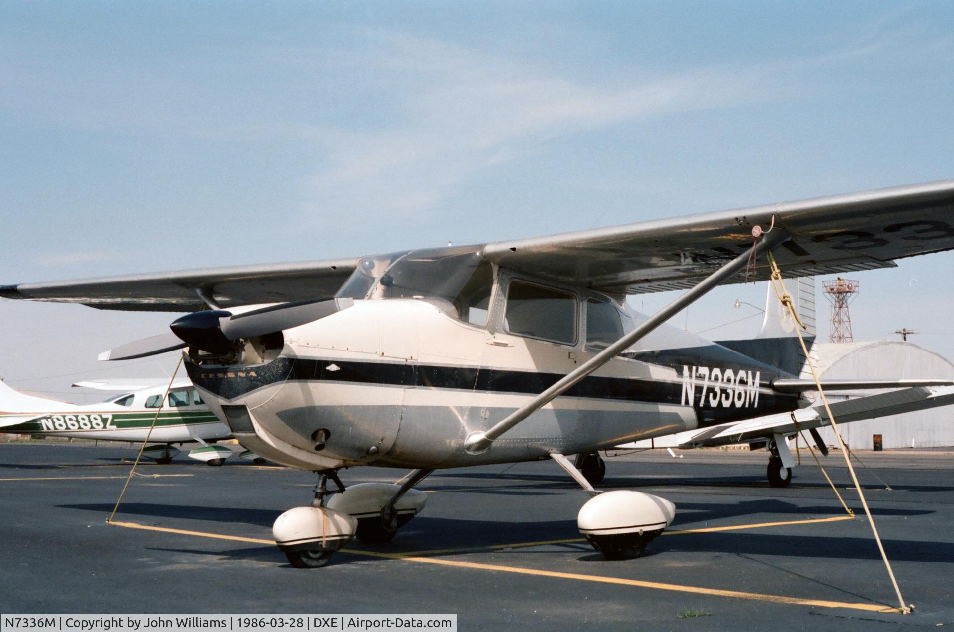 N7336M, 1958 Cessna 175 Skylark C/N 55636, Dexter, MO 03/28/1986.