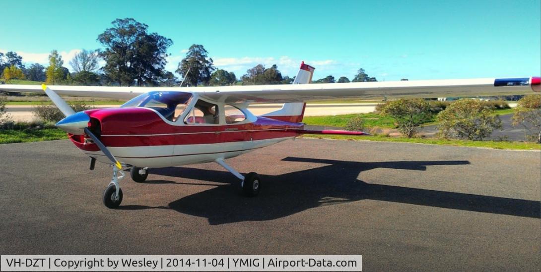 VH-DZT, 1967 Cessna 177 Cardinal C/N 17700317, Parked at YMIG outside the hangars with fresh paint and rebuild picture at 2014
