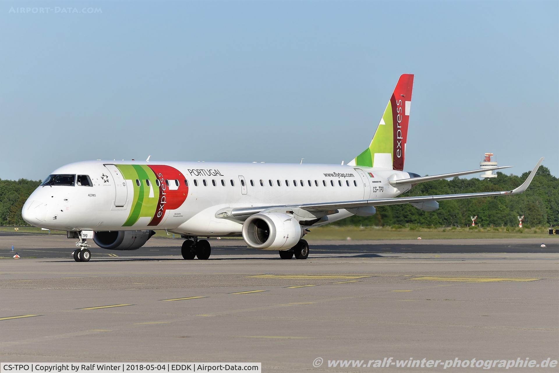 CS-TPO, 2011 Embraer 190LR (ERJ-190-100LR) C/N 19000432, Embraer ERJ-190LR 190-100LR - NI PGA Portugalia opf TAP Express 'Açores' - 19000432 - CS-TPO - 04.05.2018 - CGN