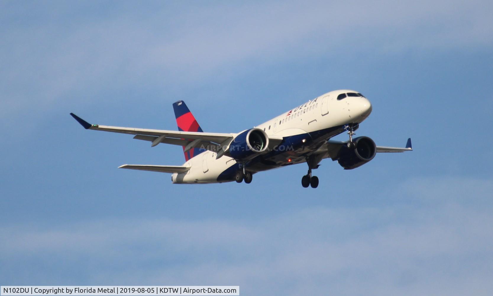 N102DU, 2018 Airbus A220-100 C/N 50021, DTW 2019
