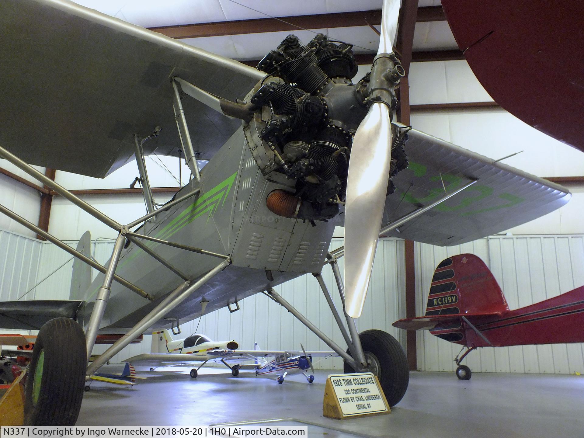 N337, 1928 Timm Collegiatem-150 C/N 101, Timm Collegiate M-150 at the Aircraft Restoration Museum at Creve Coeur airfield, Maryland Heights MO