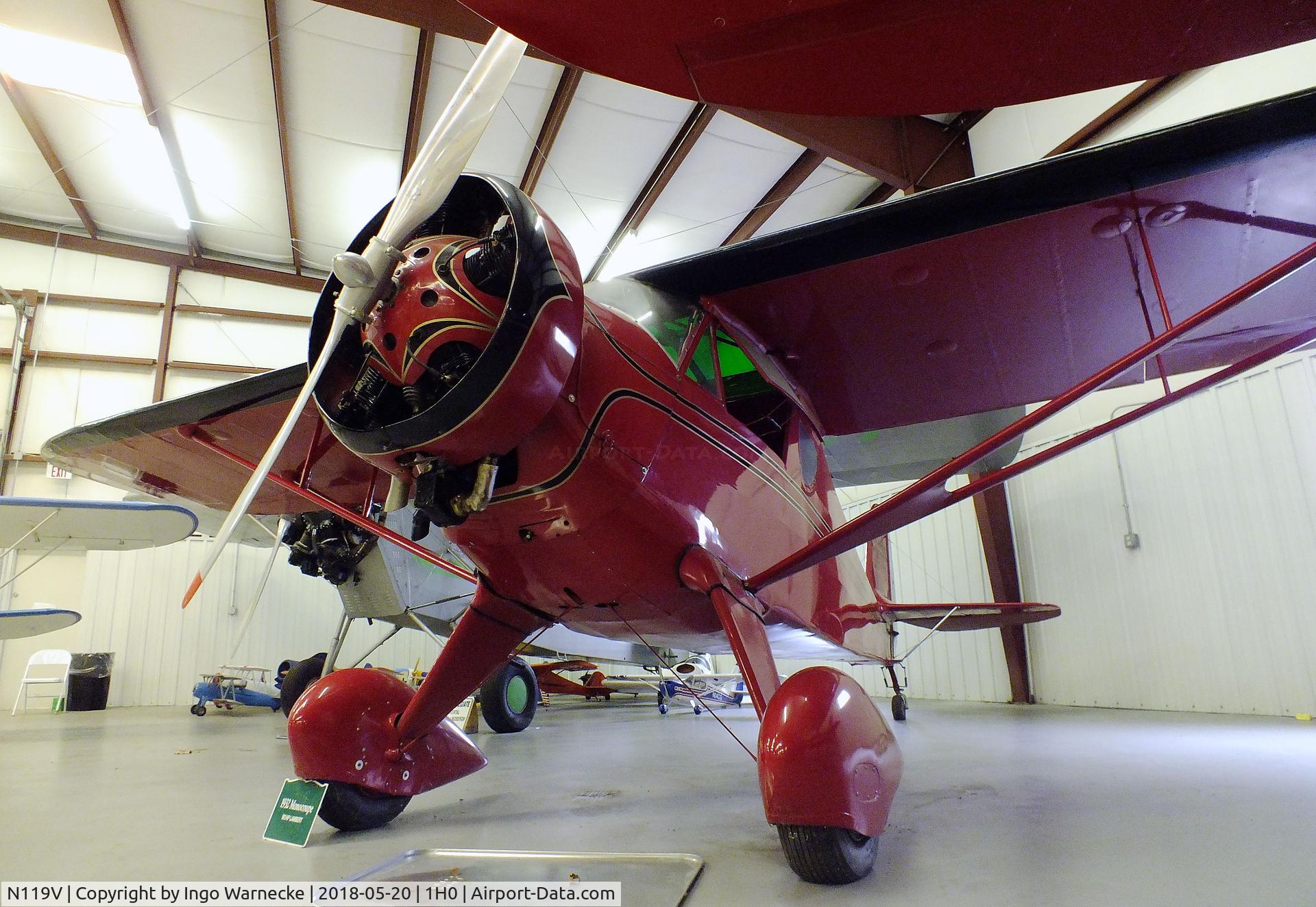 N119V, 1932 Monocoupe 90 C/N 628, Monocoupe 90 at the Aircraft Restoration Museum at Creve Coeur airfield, Maryland Heights MO