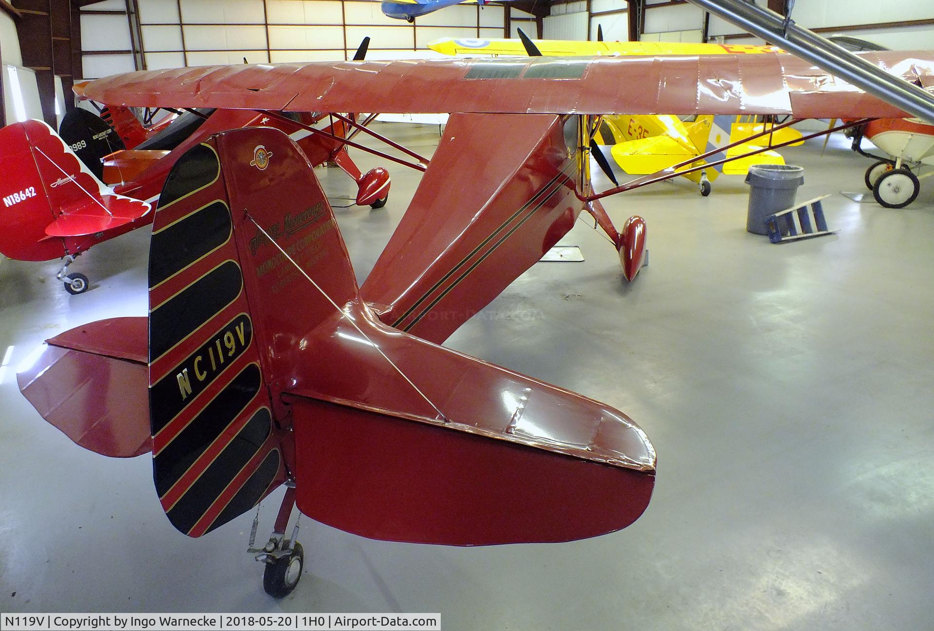 N119V, 1932 Monocoupe 90 C/N 628, Monocoupe 90 at the Aircraft Restoration Museum at Creve Coeur airfield, Maryland Heights MO