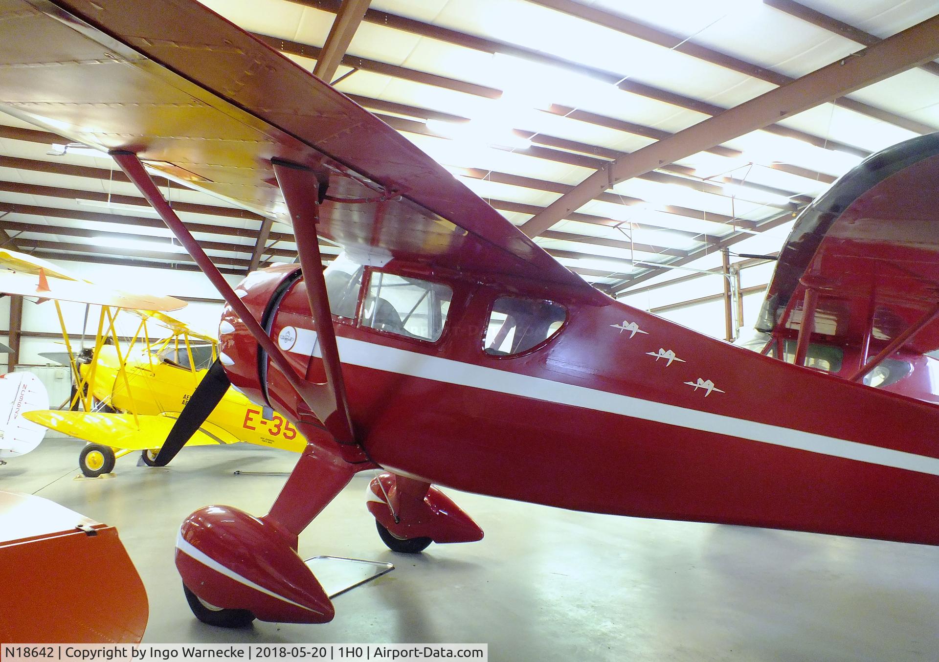 N18642, 1933 Monocoupe 110 C/N 6W53, Monocoupe 110 at the Aircraft Restoration Museum at Creve Coeur airfield, Maryland Heights MO