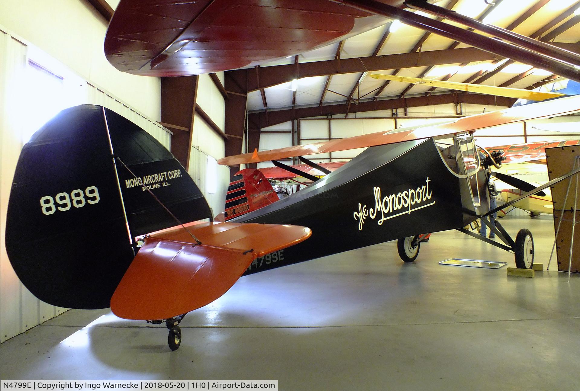 N4799E, Mono-aircraft Monosport 2 C/N 2004, Mono-Aircraft Monosport 2 at the Aircraft Restoration Museum at Creve Coeur airfield, Maryland Heights MO