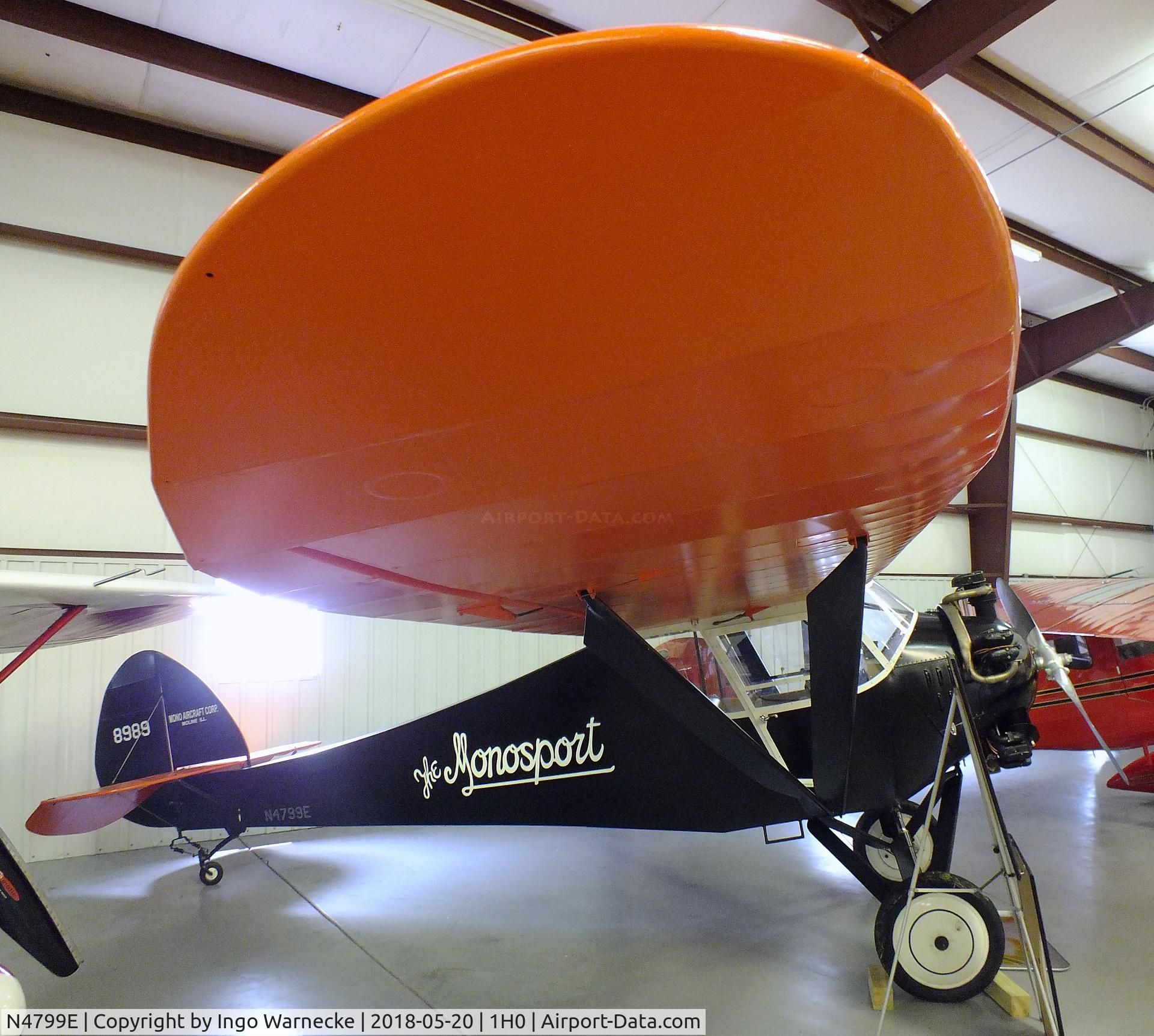 N4799E, Mono-aircraft Monosport 2 C/N 2004, Mono-Aircraft Monosport 2 at the Aircraft Restoration Museum at Creve Coeur airfield, Maryland Heights MO