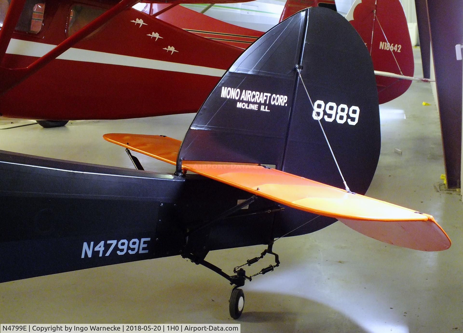 N4799E, Mono-aircraft Monosport 2 C/N 2004, Mono-Aircraft Monosport 2 at the Aircraft Restoration Museum at Creve Coeur airfield, Maryland Heights MO