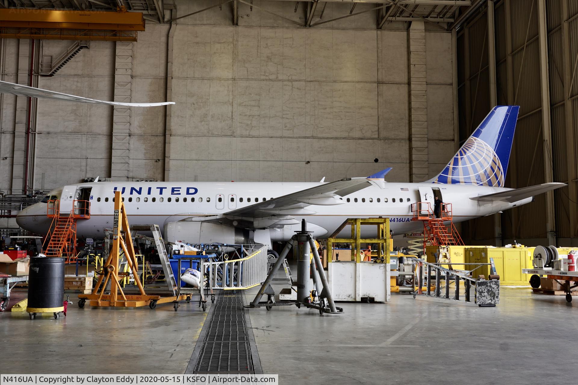 N416UA, 1994 Airbus A320-232 C/N 479, SFO 2020.