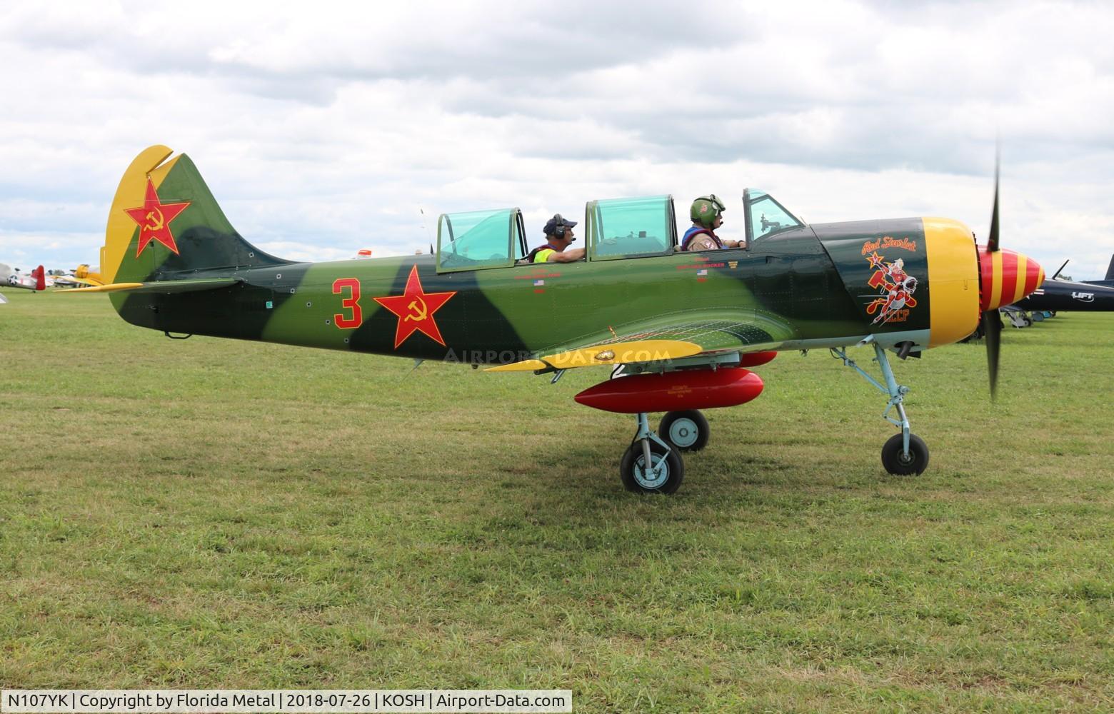 N107YK, 1981 Yakovlev Yak-52 C/N 811306, OSH 2018
