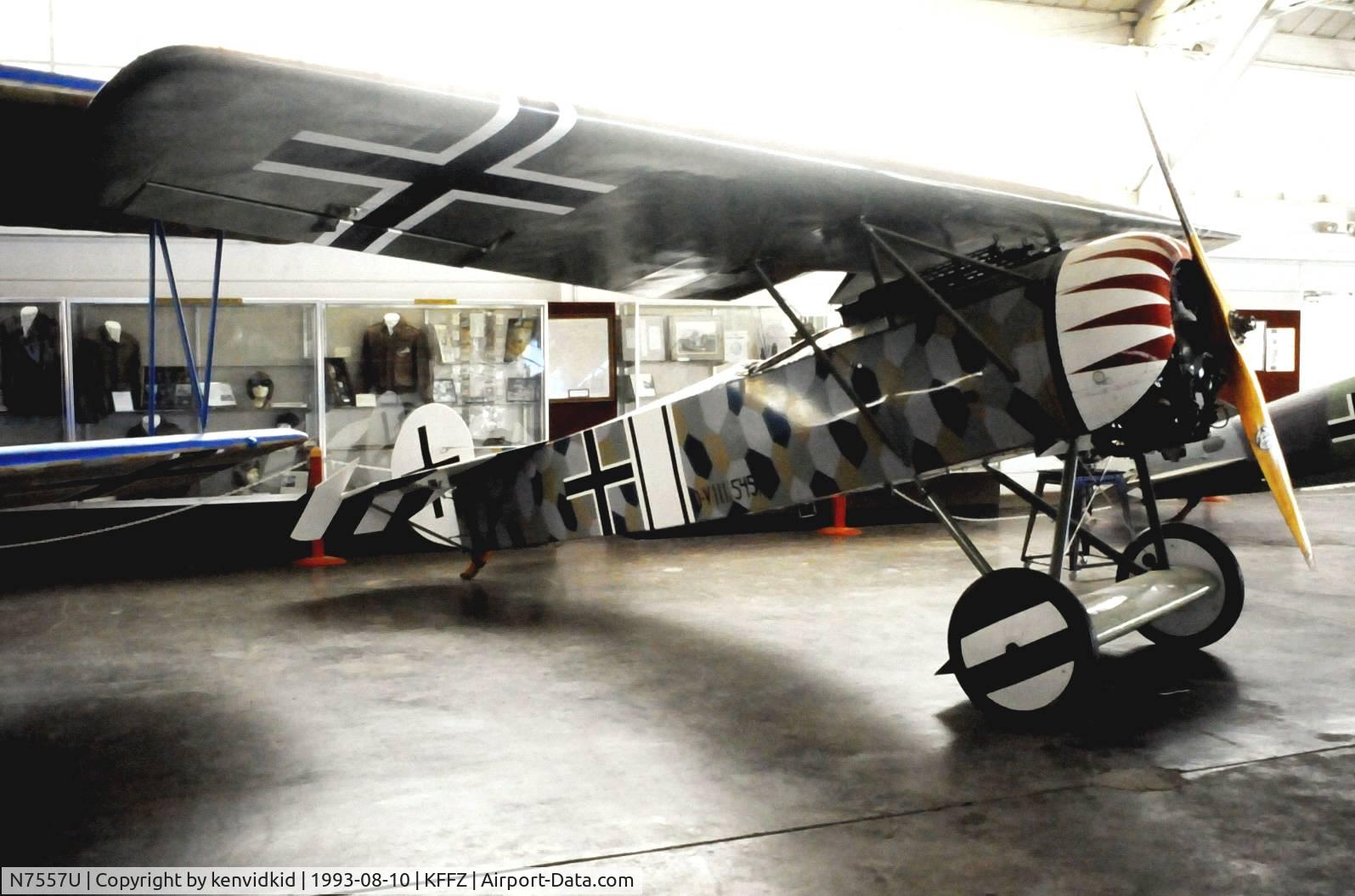 N7557U, 1969 Fokker D-VIII Replica C/N 545/18, At the Champlin Fighter Museum.
