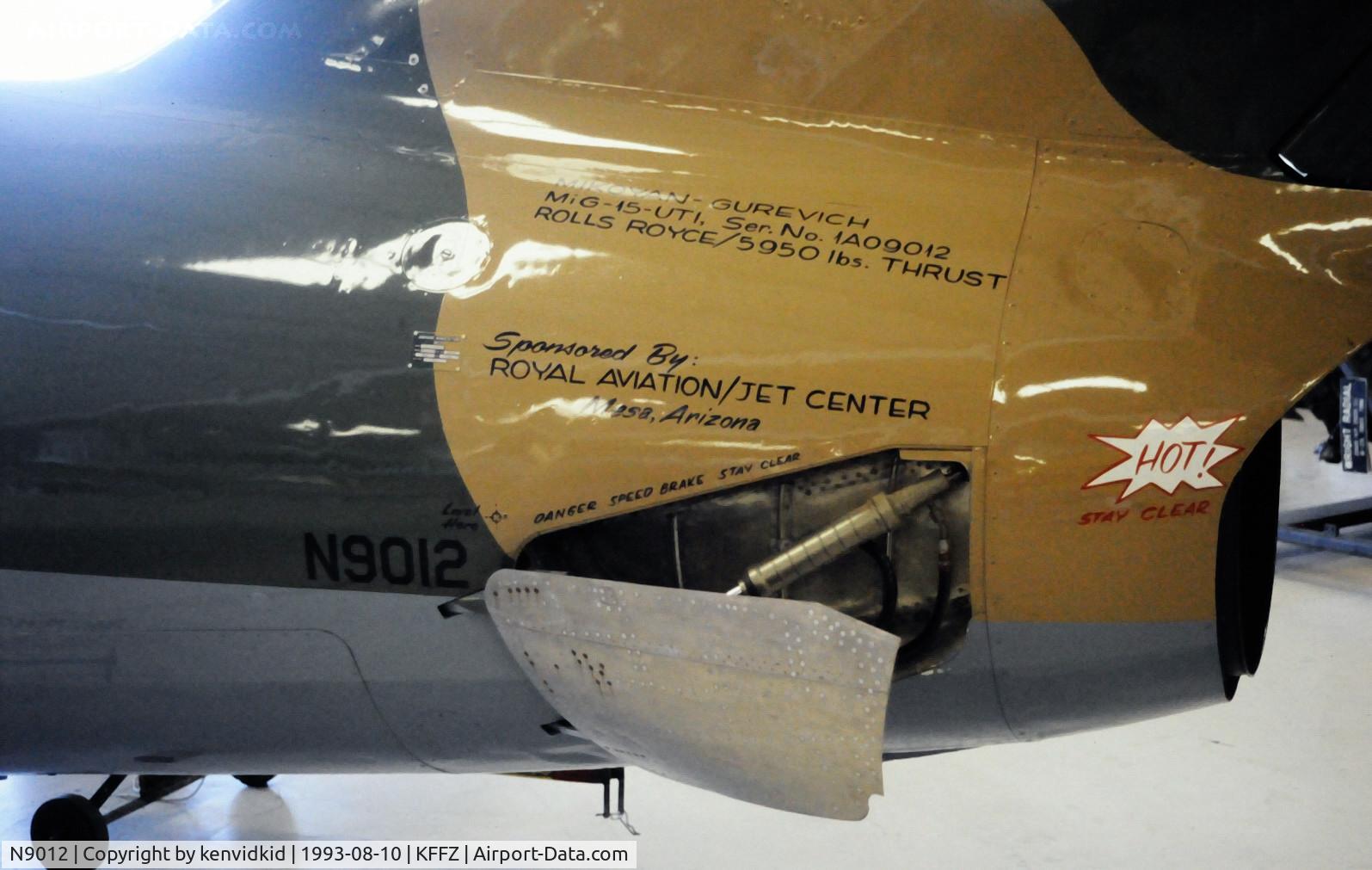 N9012, 1954 Mikoyan-Gurevich SB LIM-2 C/N 1A09012, Details.
At the Champlin Fighter Museum.