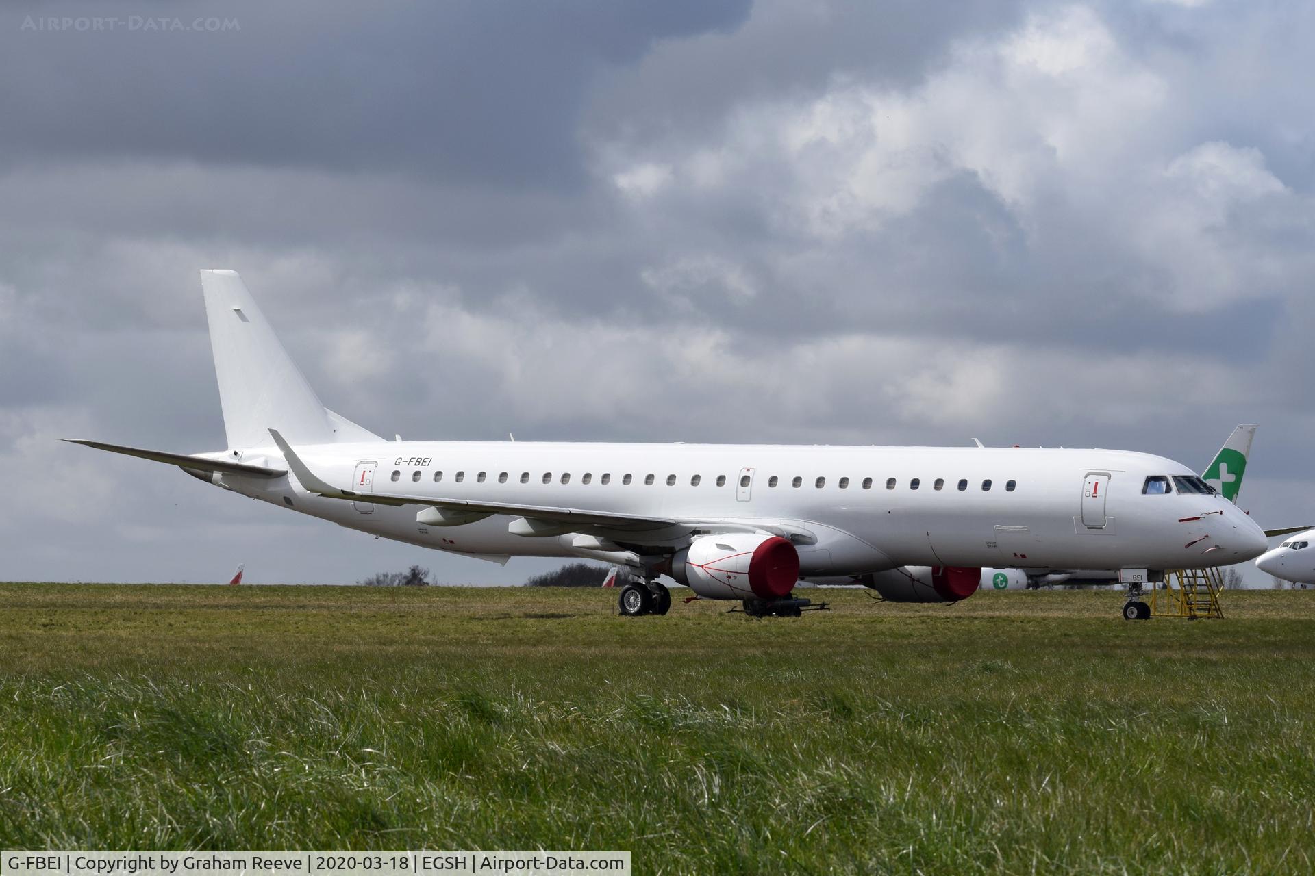 G-FBEI, 2007 Embraer 195LR (ERJ-190-200LR) C/N 19000143, In storage at Norwich.