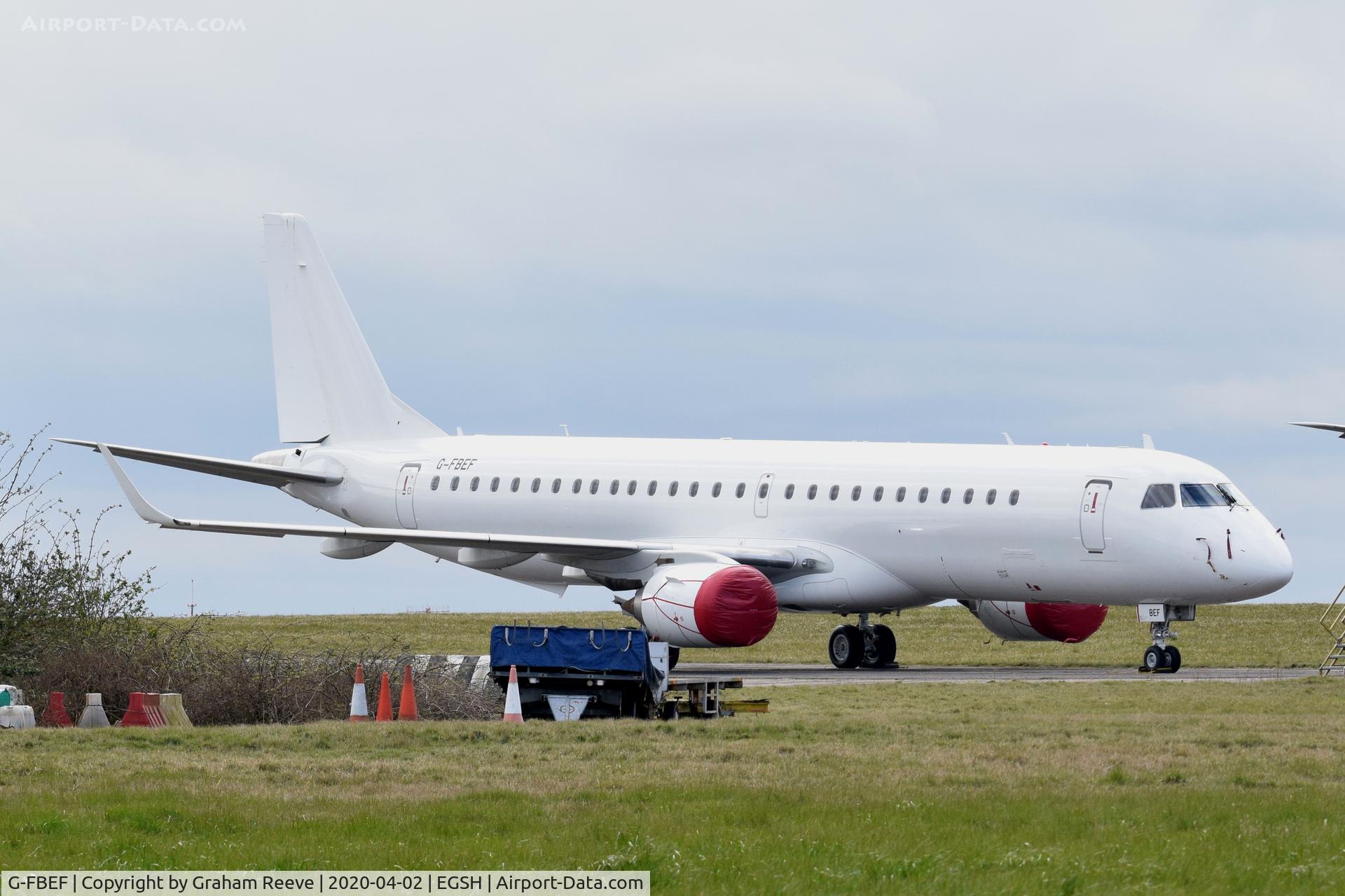 G-FBEF, 2007 Embraer 195LR (ERJ-190-200LR) C/N 19000104, In storage at Norwich.