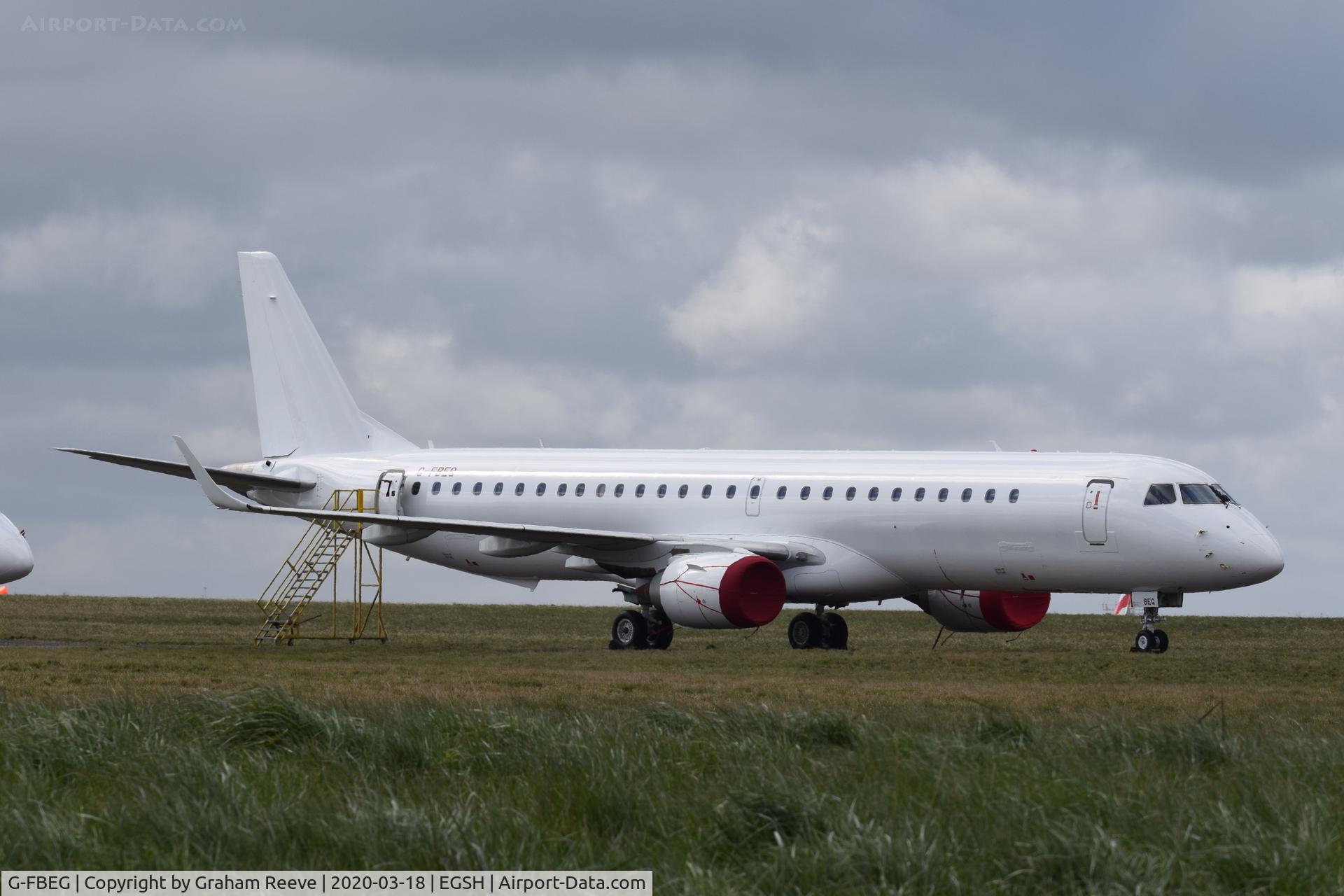 G-FBEG, 2007 Embraer 195LR (ERJ-190-200LR) C/N 19000120, In storage at Norwich.