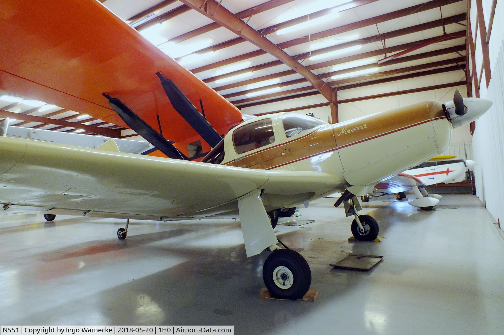 N551, 1954 Meyers MAC-145 C/N 216, Meyers MAC-145 at the Aircraft Restoration Museum at Creve Coeur airfield, Maryland Heights MO