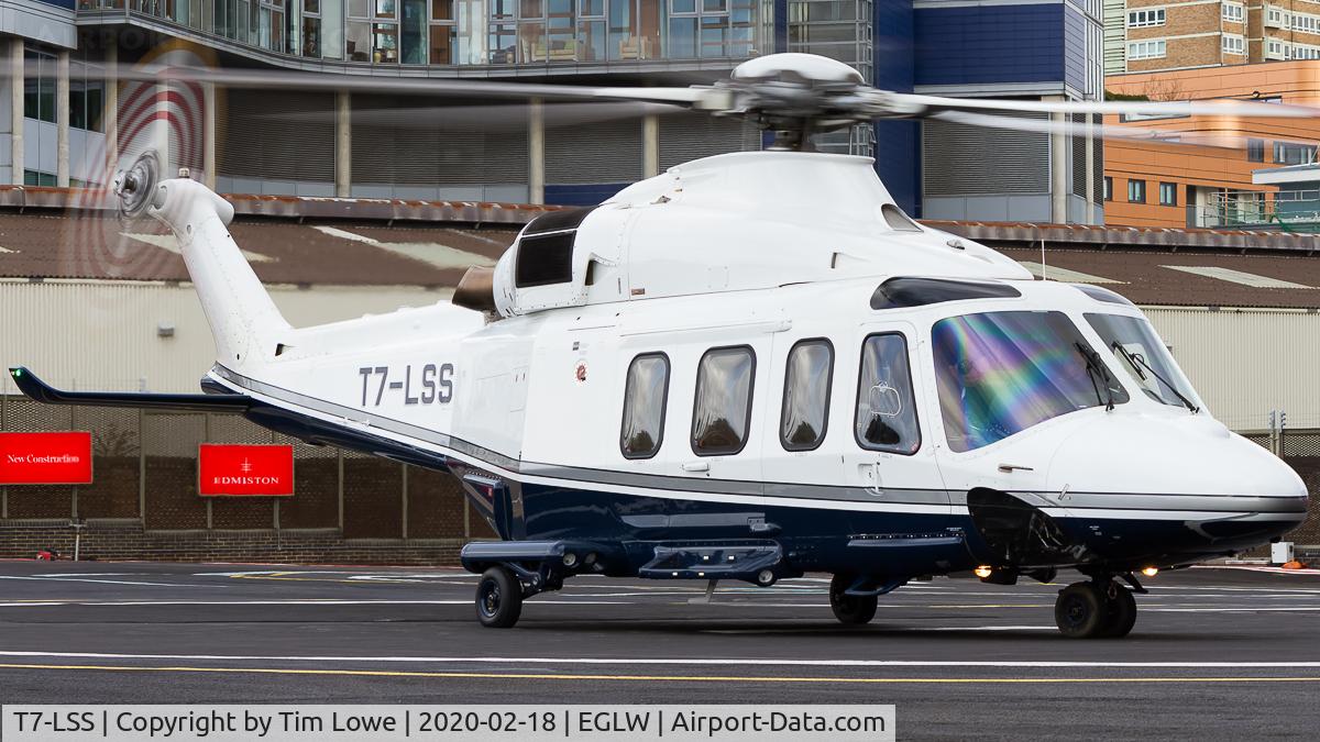 T7-LSS, 2012 AgustaWestland AW-139 C/N 41265, Common visitor at the London Heliport.