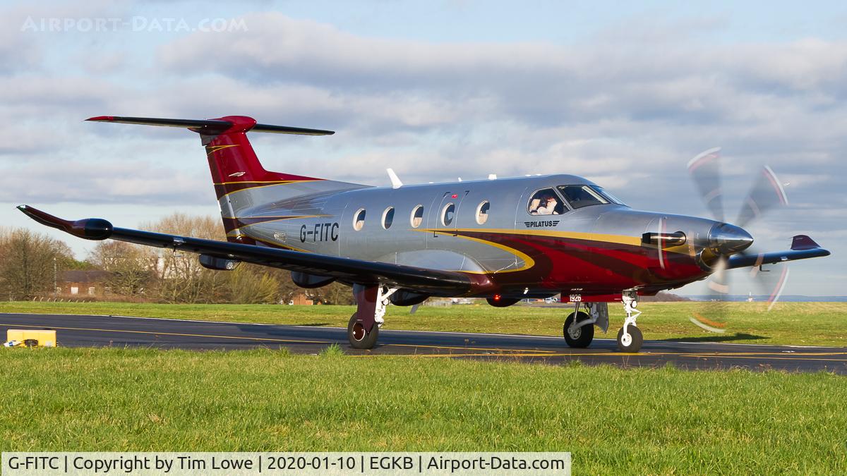 G-FITC, 2019 Pilatus PC-12/47E C/N 1926, Taxiing to the Oriens Aviation Pilatus Hangar.