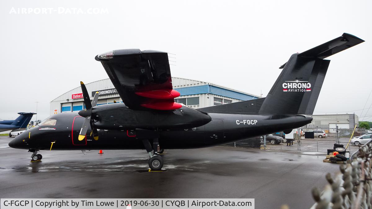 C-FGCP, 1990 De Havilland Canada DHC-8-102 Dash 8 C/N 243, Parked on the Chrono Aviation ramp.