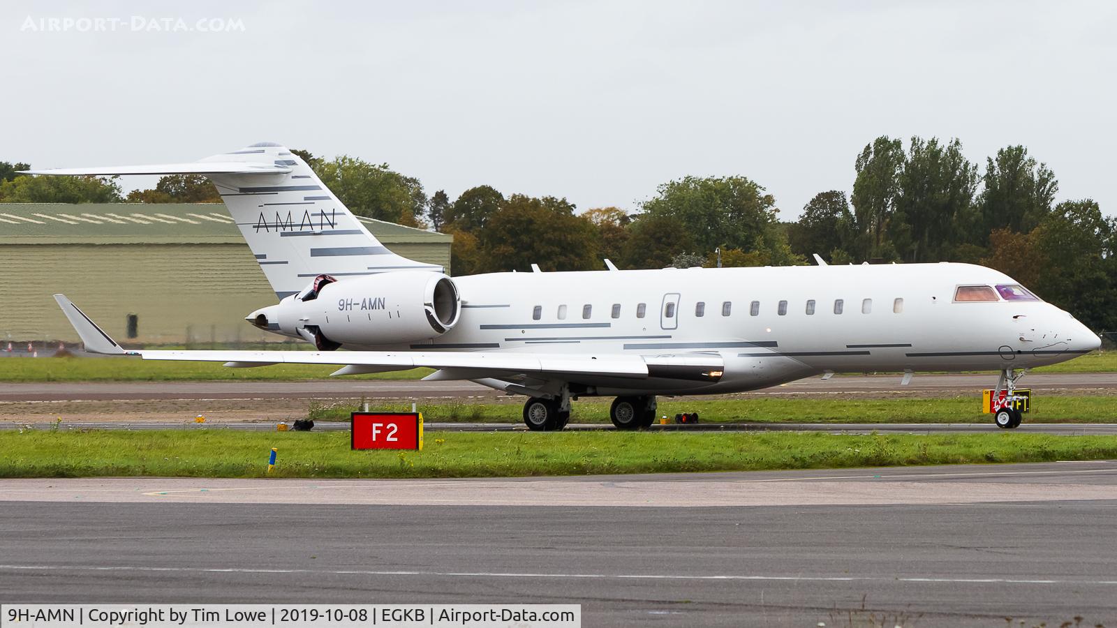 9H-AMN, 2009 Bombardier BD-700-1A11 Global 5000 C/N 9324, Returning to the Bombardier Hangar after a test flight.