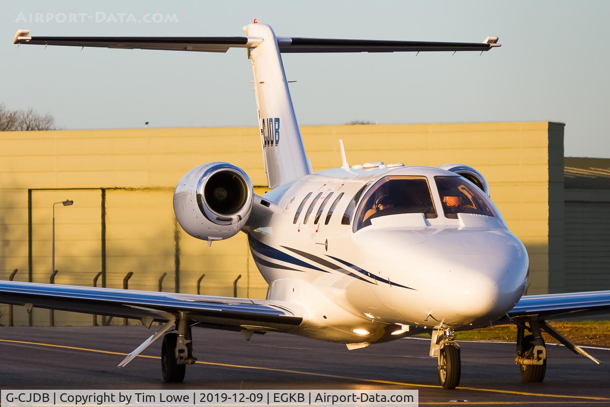 G-CJDB, 2007 Cessna 525 CitationJet CJ1+ C/N 525-0648, Holding short of runway 21.