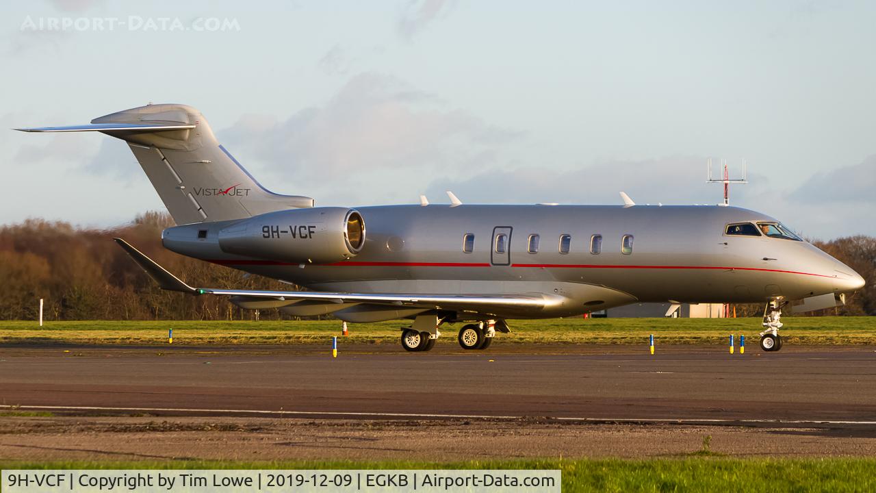 9H-VCF, 2014 Bombardier Challenger 350 (BD-100-1A10) C/N 20541, Taxiing back to Bombardier Hangar 2 after an engine run.