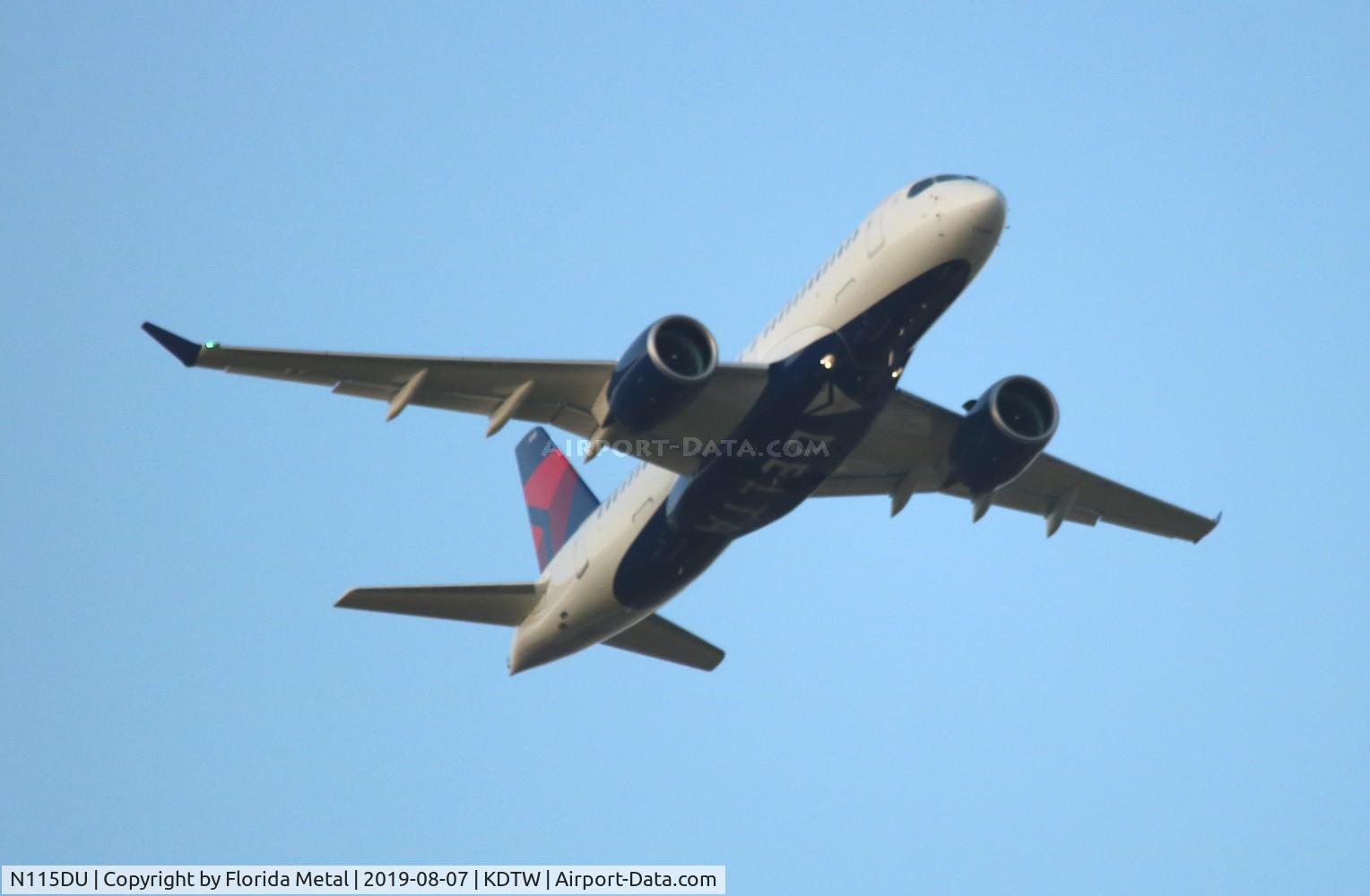 N115DU, 2019 Airbus A220-100 C/N 50034, DTW 2019