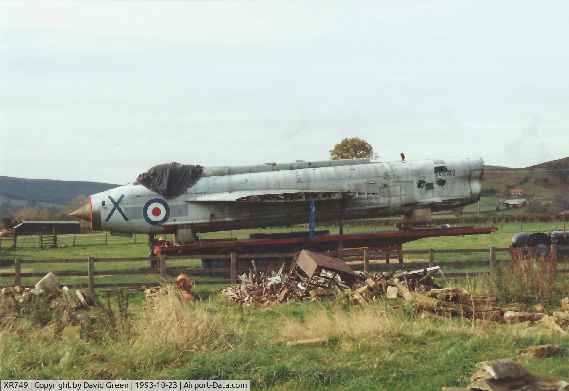 XR749, 1965 English Electric Lightning F.3 C/N 95214, Taken 23 Oct 1993 grid ref SE995558