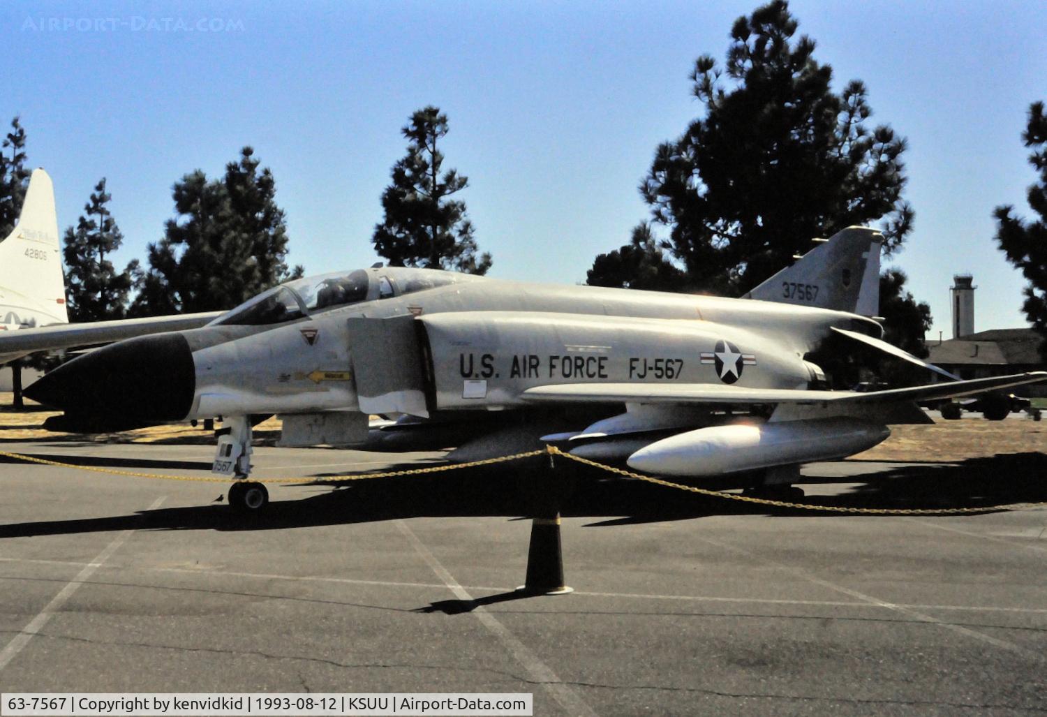 63-7567, 1963 McDonnell F-4C Phantom II C/N 611, At the Travis air base museum.